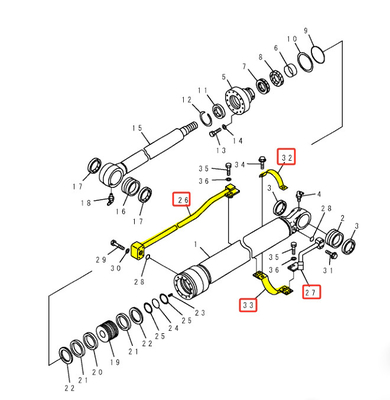 COMATSU PC120 PC130 Tubo de óleo de pressão de escavadeira para cilindro hidráulico e tubo de ferro