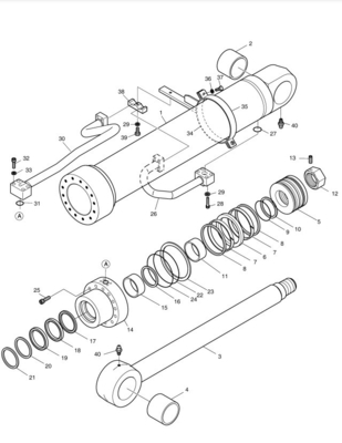 Trabalhos de construção essencial alto DH300LC-7 cilindro tubo de óleo para escavadeira Doosan