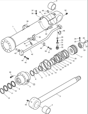 Trabalhos de construção essencial alto DH300LC-7 cilindro tubo de óleo para escavadeira Doosan