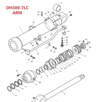Doosan DH300 Excavator Pipe Clamp Clamp Hidráulico do cilindro do tubo