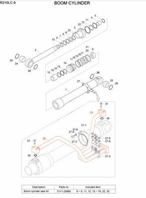 Tubos de entrada de óleo para excavadoras hidráulicas