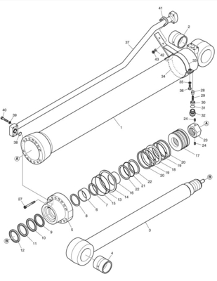 DX200A Excavadora hidráulica Tubo de braço médio para escavadoras em mineração de energia