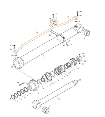 Novo sistema hidráulico DX200A distribuidor de tubo para tubos de ferro de escavadeira