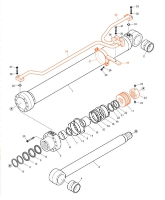 Novo sistema hidráulico DX200A distribuidor de tubo para tubos de ferro de escavadeira