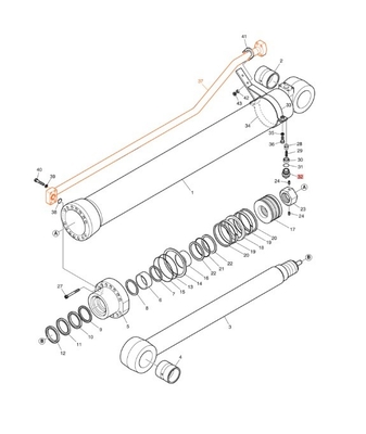 Novo sistema hidráulico DX200A distribuidor de tubo para tubos de ferro de escavadeira
