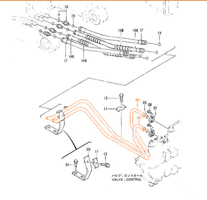 Aplicar ao HITACHI 120 ZAX120 Excavador Tubos de cilindros hidráulicos para válvula de distribuição